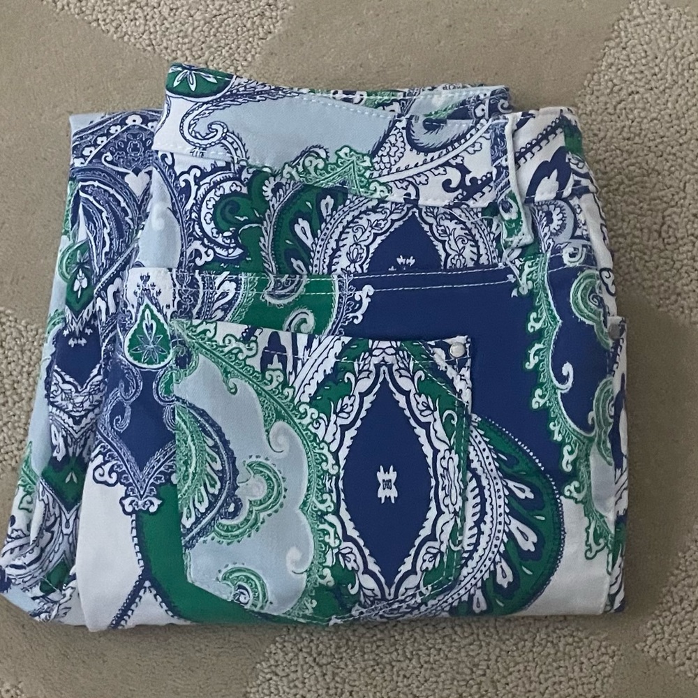 Paisley pint. Chico’s jean like pants